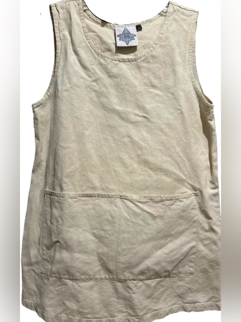 Jungmaven Aspen 100% Hemp Tank Dress Natural Cream Double Pocket Dress M